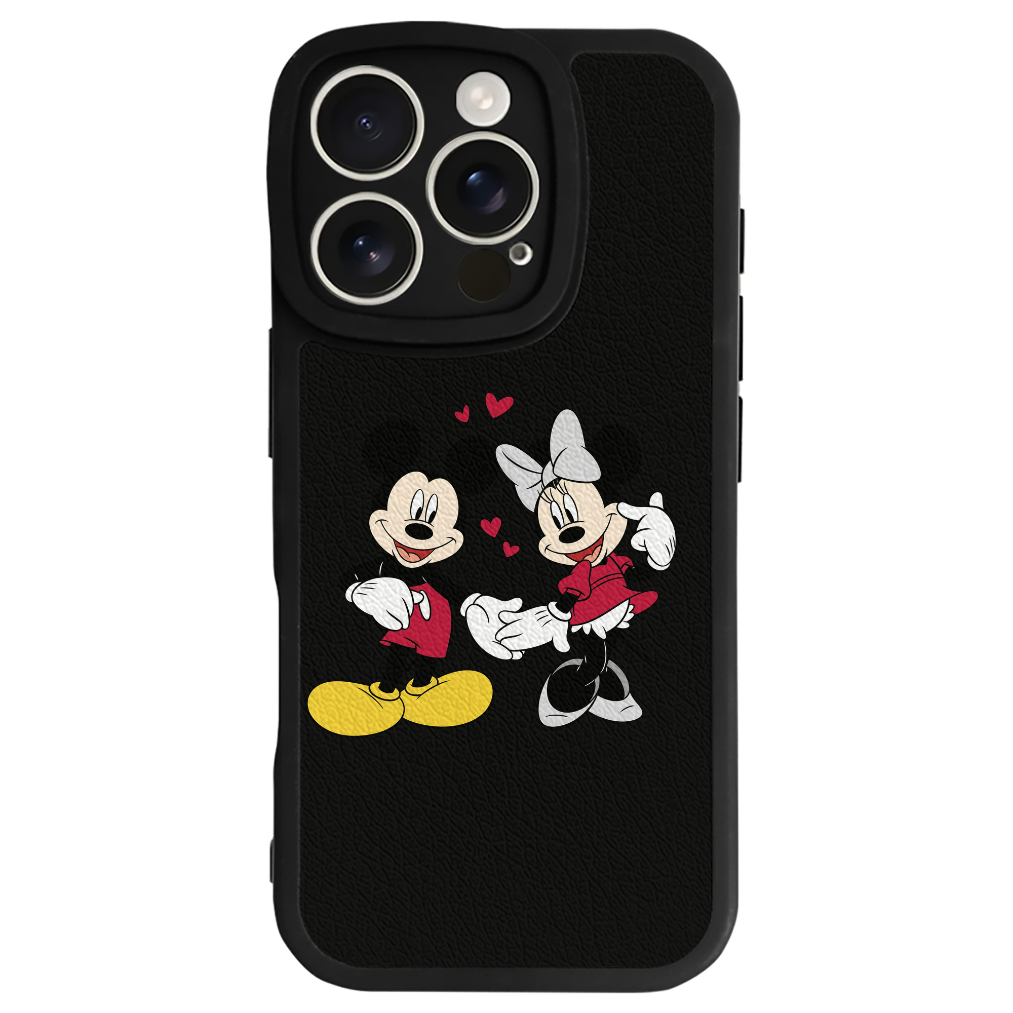 （画像用） ミッキーマウス Mickey Mouse 【iPhone 16シリーズ対応】シリコンスマホケース（レザー調） 材質：シリコン